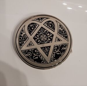 Silver and Black HIM Heartagram Belt Buckle